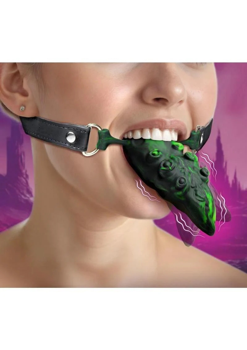 Dragon's Lick Vibrating Rechargeable Silicone Oral Enhancer with Harness - Image 3