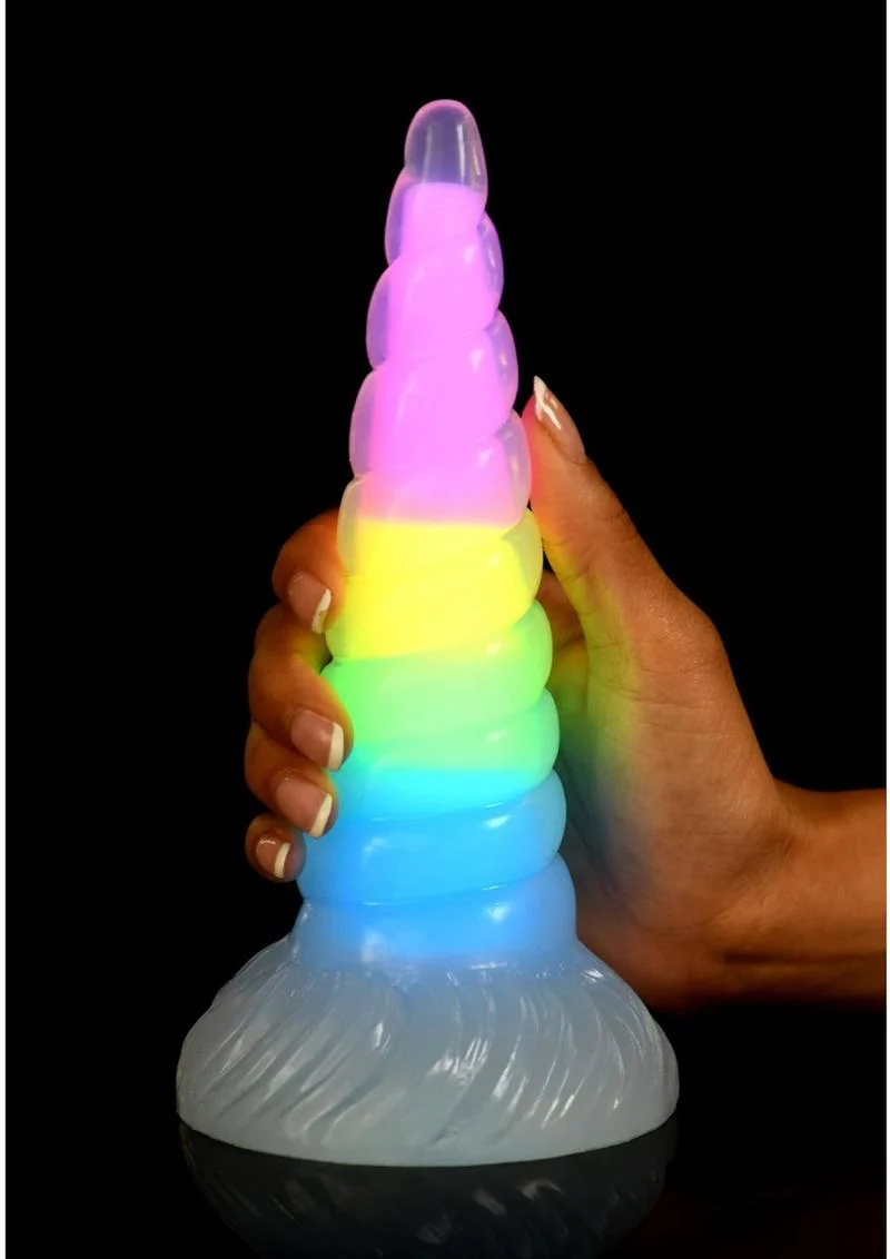 Kaleidoscopic Unicorn Horn Dildo - Glow In The Dark - Image 3
