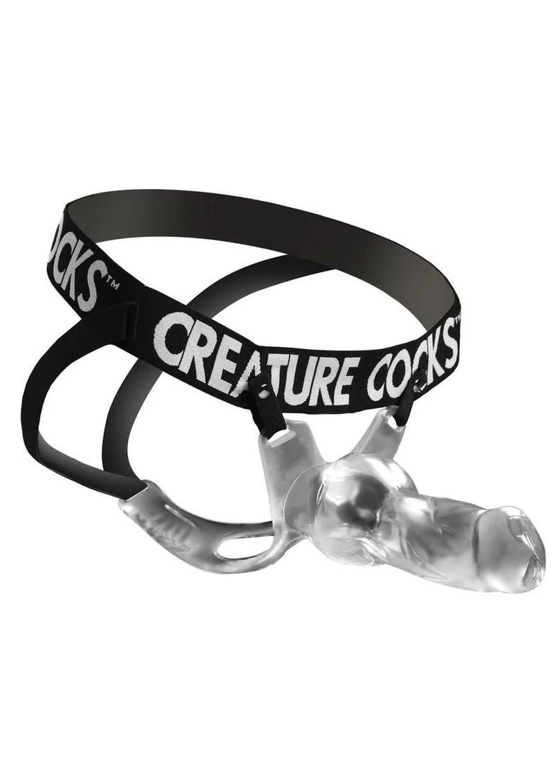 Creature Cock Snow Wolf Hollow Strap-On with Harness