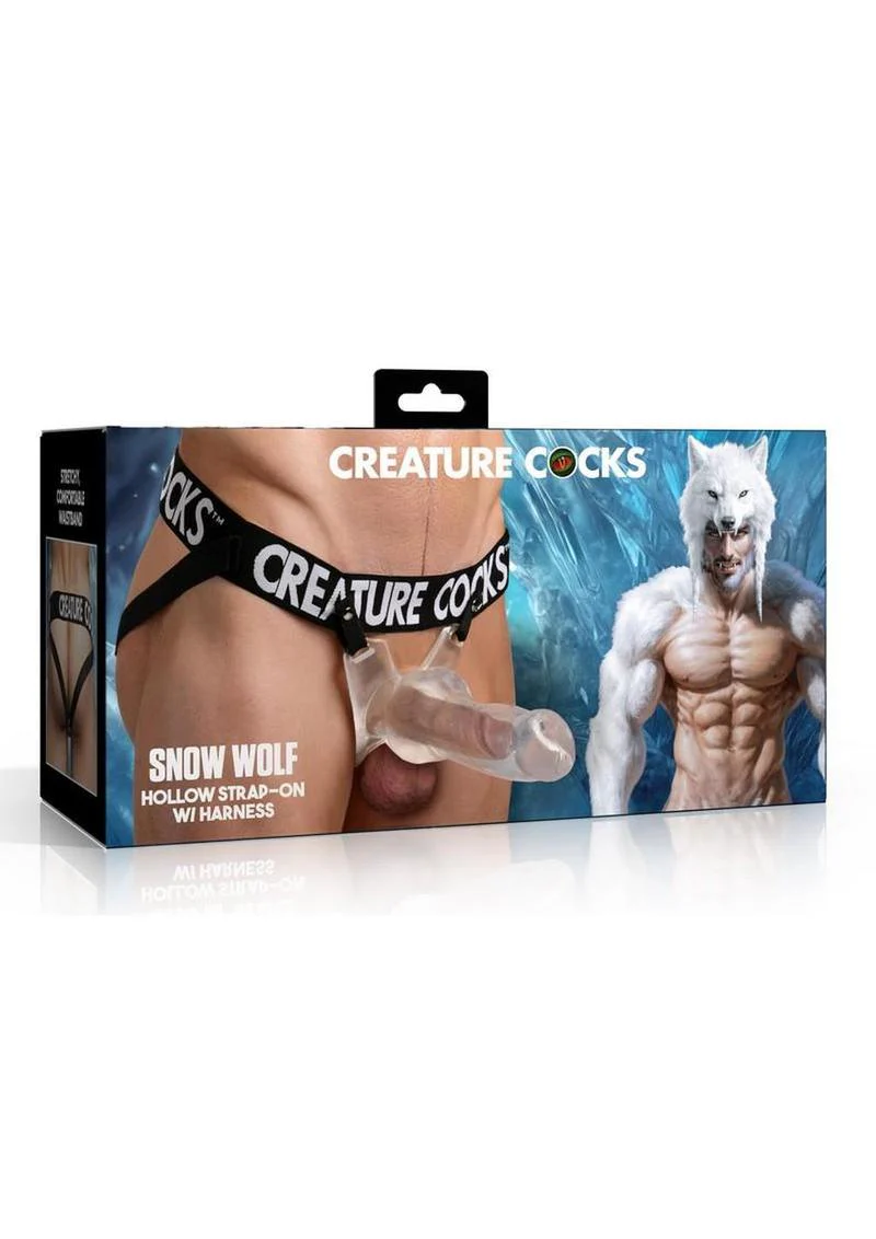 Creature Cock Snow Wolf Hollow Strap-On with Harness - Image 2